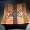 Metatron's Cube Handmade Turned Striped Wooden Dish Bowl Trinket Spiritual Gifts - Image 11