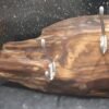 Coat Rack Wooden Solid Oak Natural Rustic Handmade Metal Two Hooks Unique Gift - Image 7